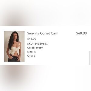 Free People Serenity Corset Cami in Ivory